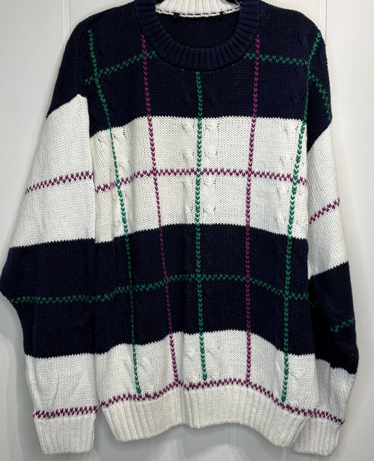 Men's Vintage Chunky Colorblock Sweater
