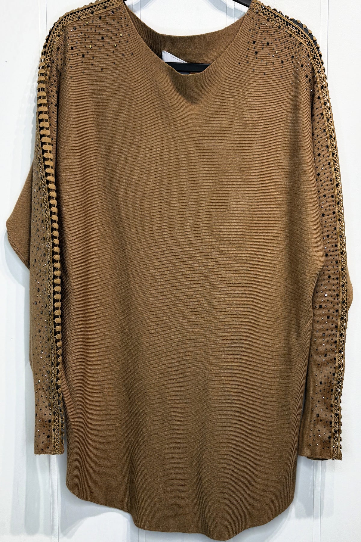 LIV Milano Bedazzled Sleeve Sweater