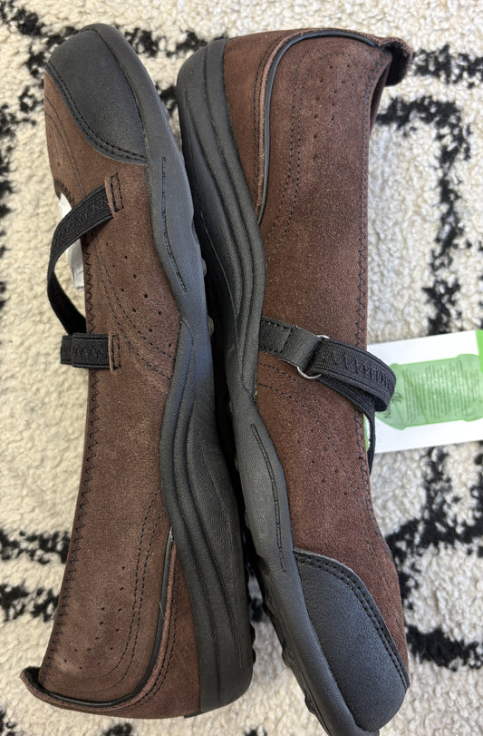 Lands'End Suede Comfort Strap Flats