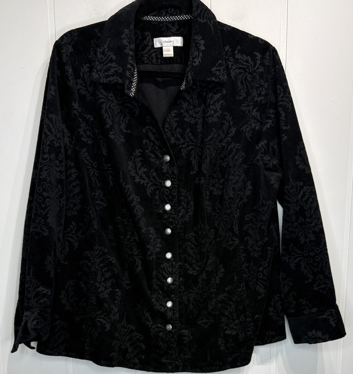 Cj Banks Velvet Paisley Jacket