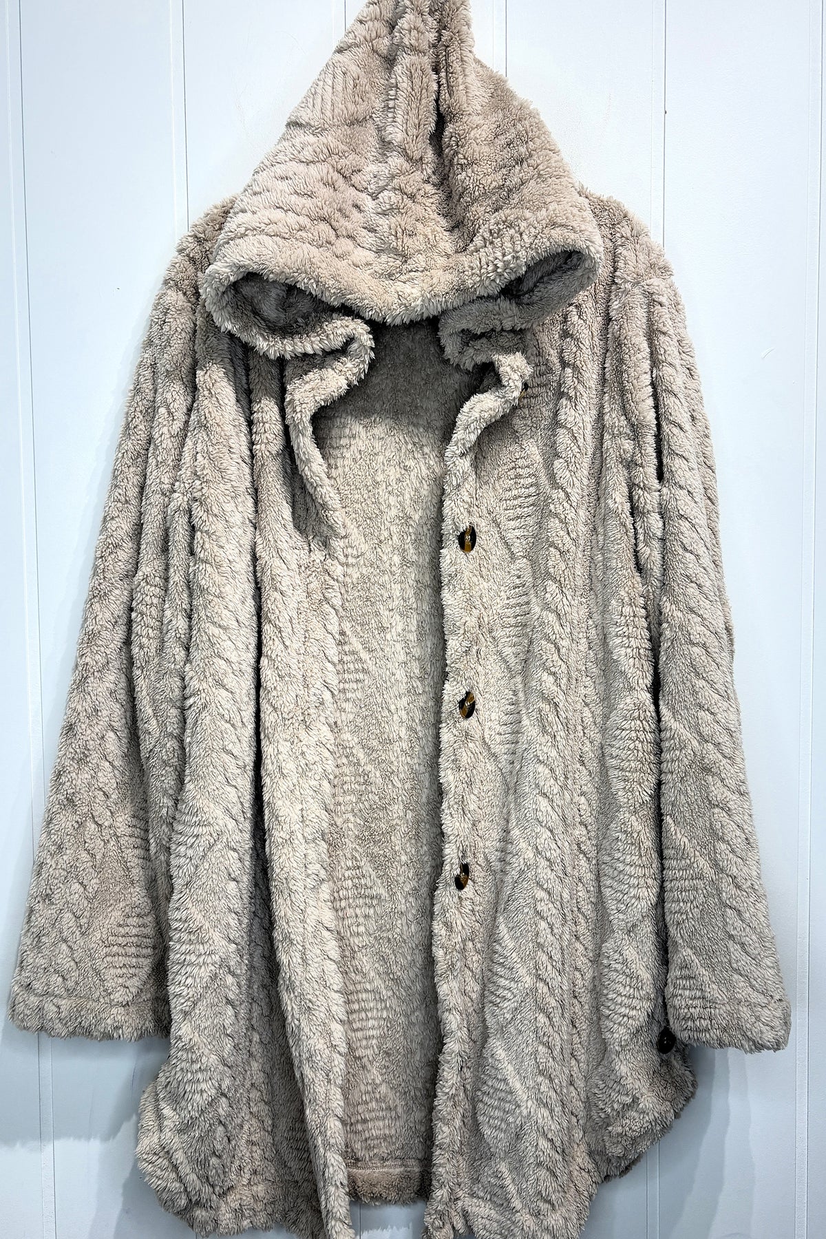 Oversized Hooded Plush Sweater
