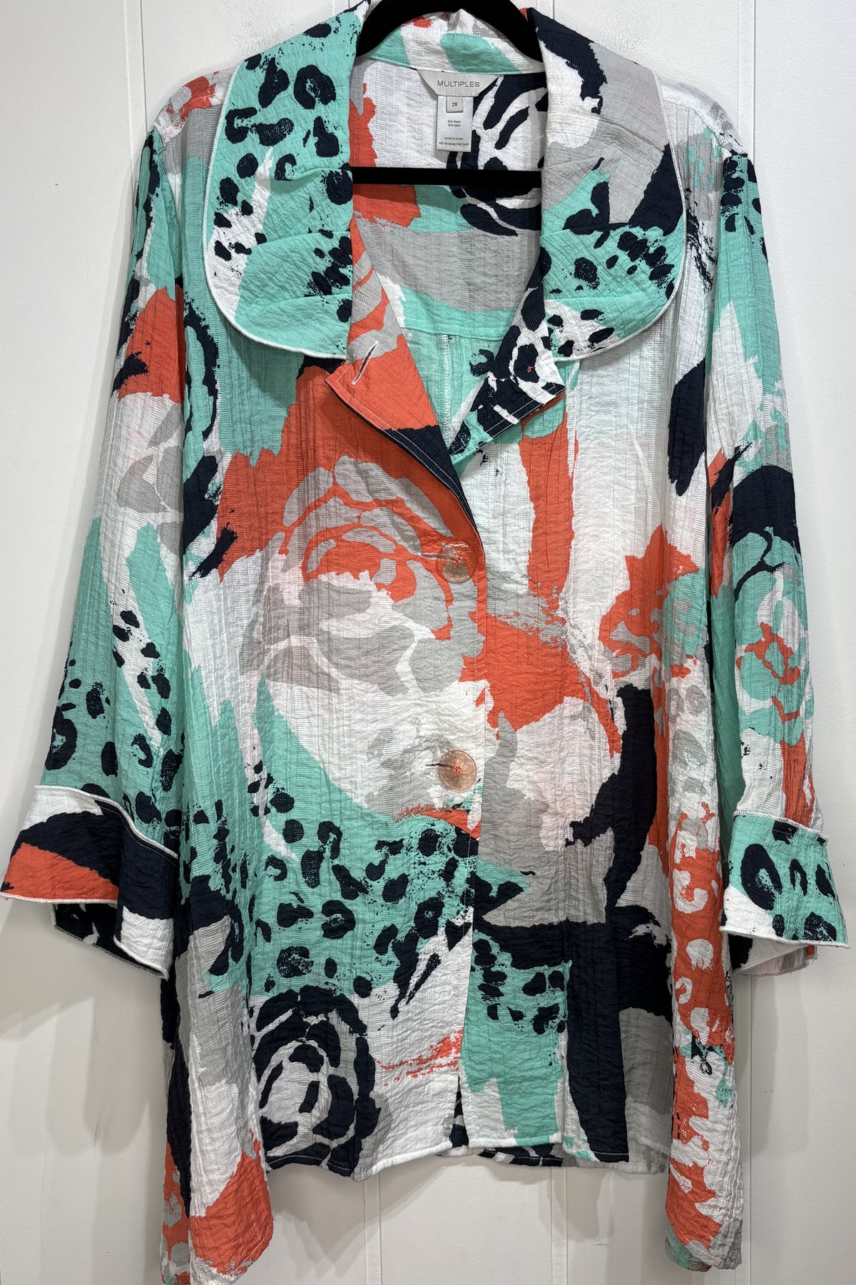Multiples Abstract Floral Blouse Jacket