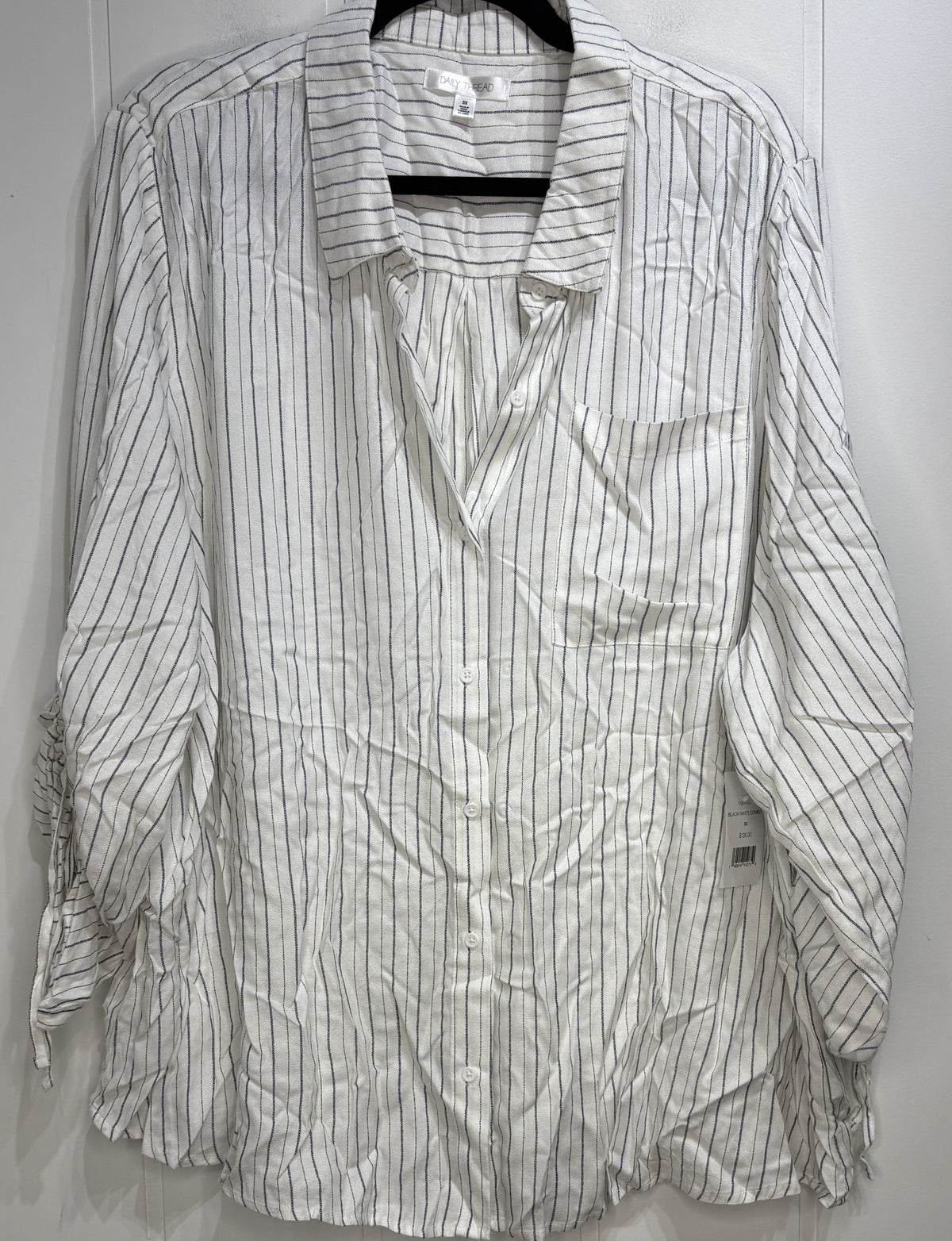 Daily Thread Striped Button Blouse
