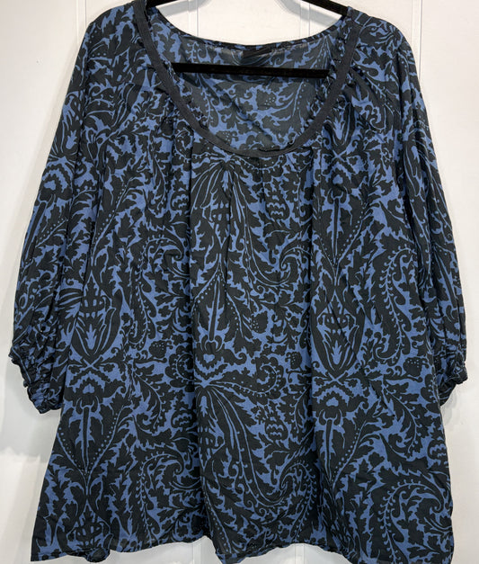 A.n.a Paisley Ruffle Hem Blouse
