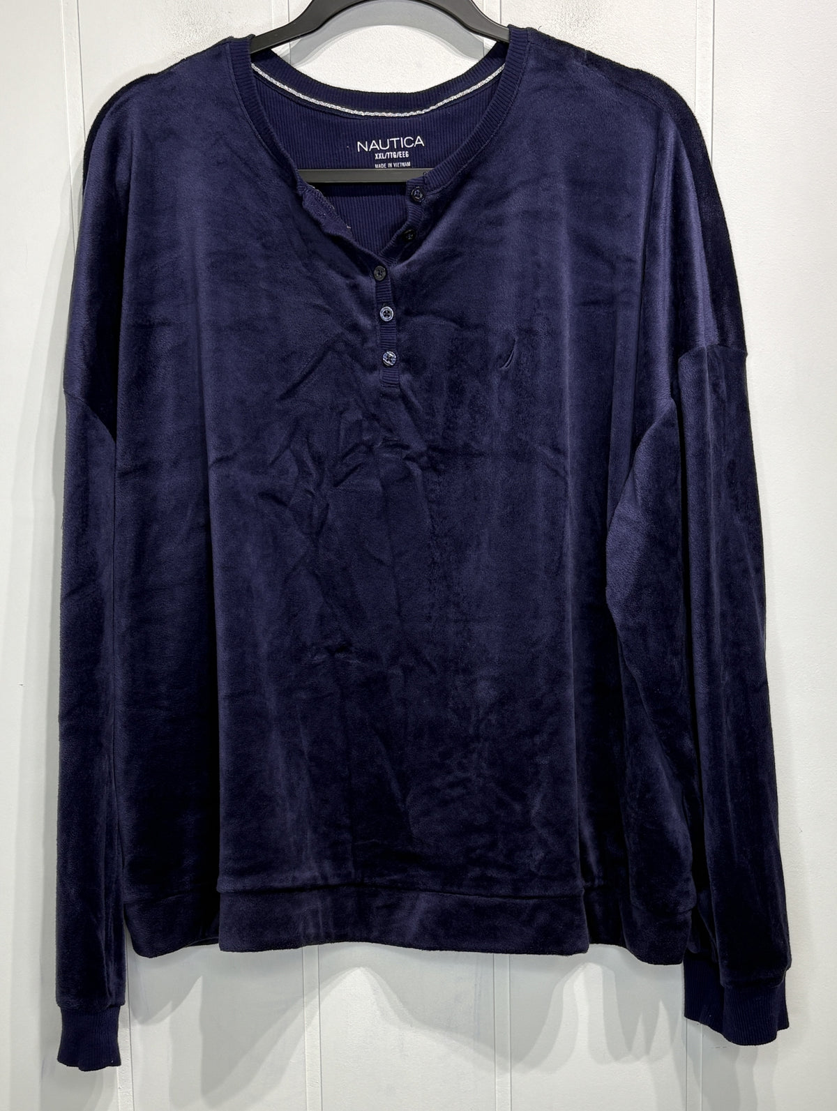 Nautica Velour LS Henley Sweater