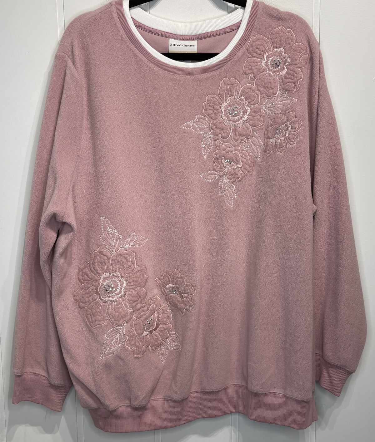 Alfred Dunner Embroidered Flwr Sweater
