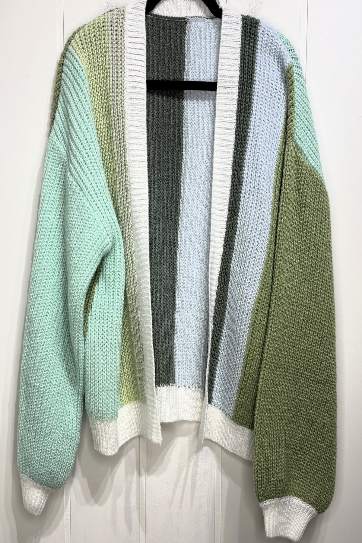 Chunky Stripe Crochet Cardigan Sweater