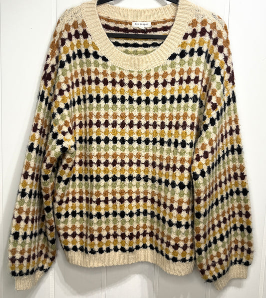 Blu Pepper Chunky Dot Wool Sweater