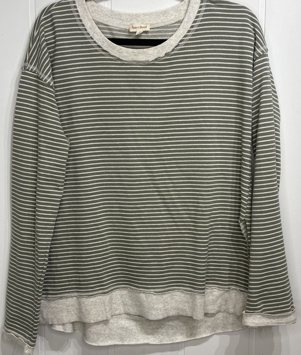 Lightweight Striped Sweater w/Side Slits
