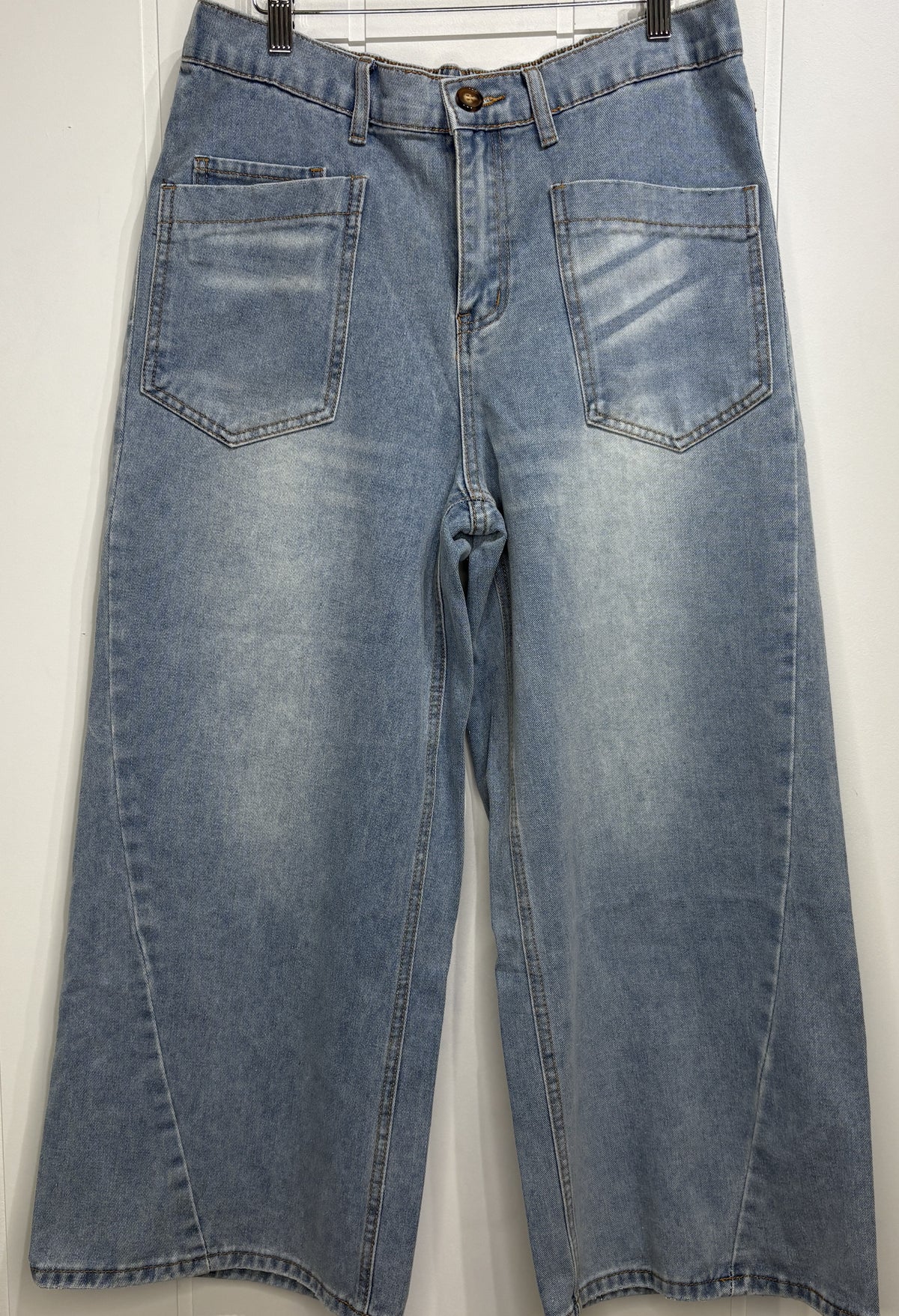 Wide-Leg Crop Barrel Denim Jeans