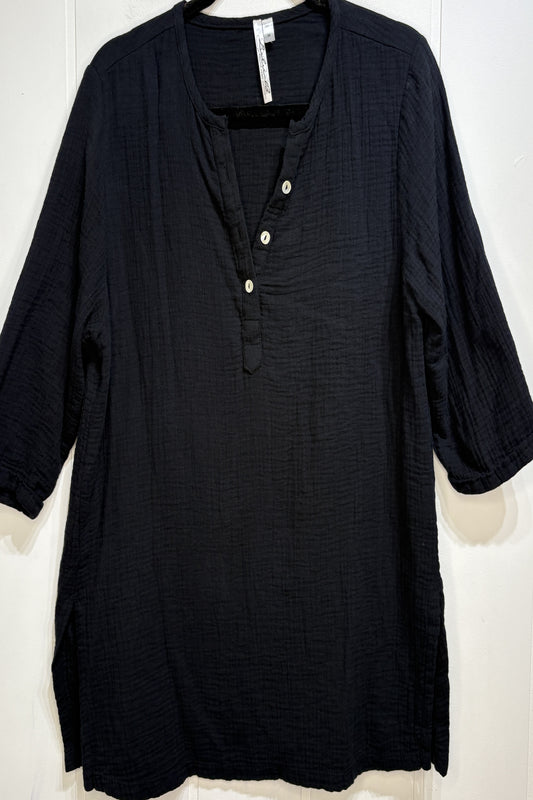 Lulu B. Linen Henley Blouse