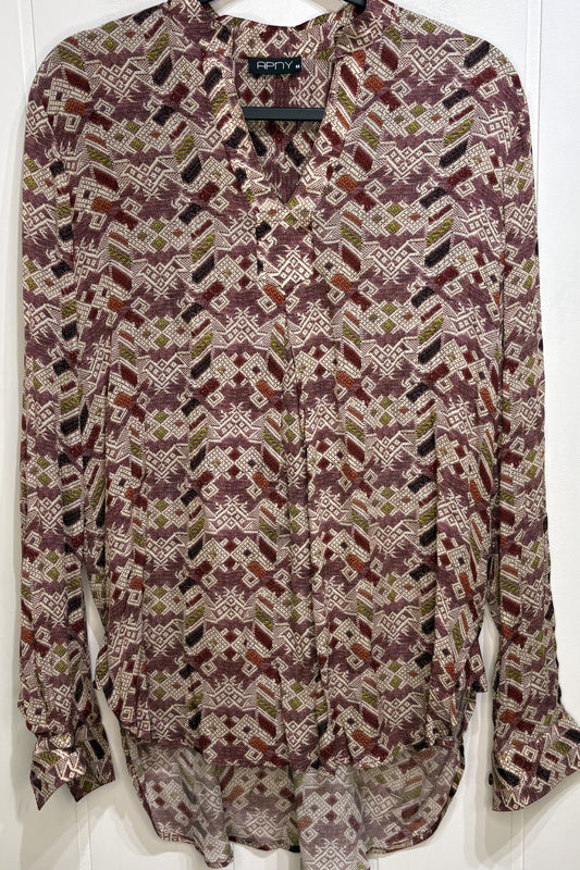 APNY Geometric Print Blouse
