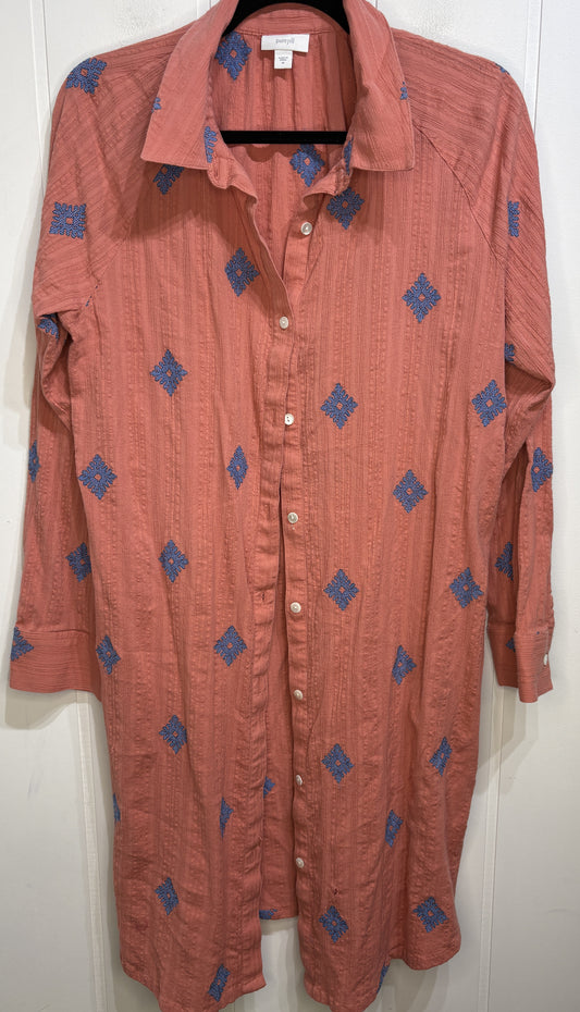 PureJill Button-up Midi Shirt Dress