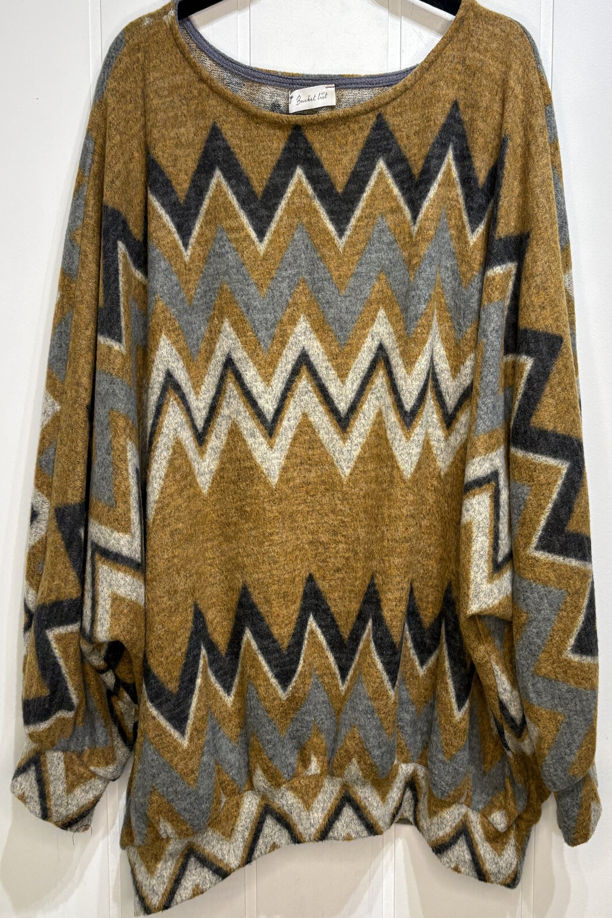 Bucket List Chevron Print Sweater