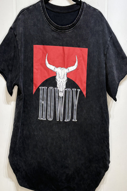 'HOWDY' Bullhorn Graphic Tee
