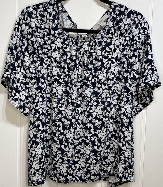 LOFT Floral Back Tie Blouse