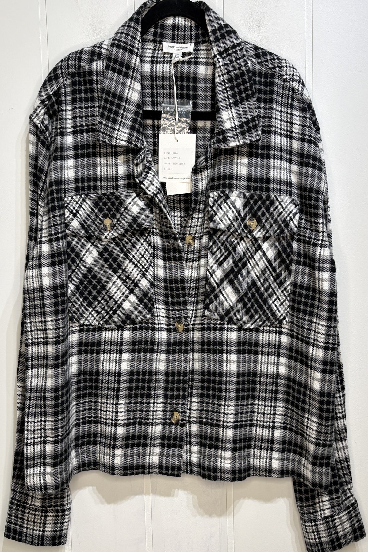 Cropped Plaid Flannel Shacket