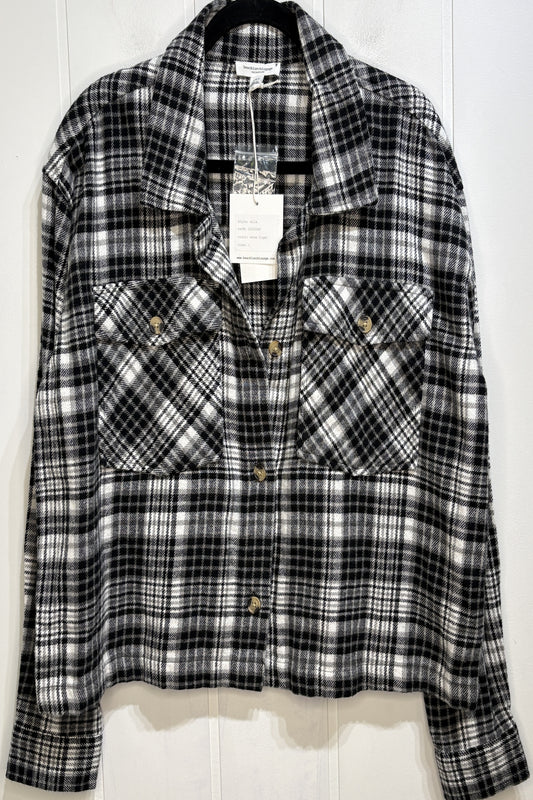 Cropped Plaid Flannel Shacket