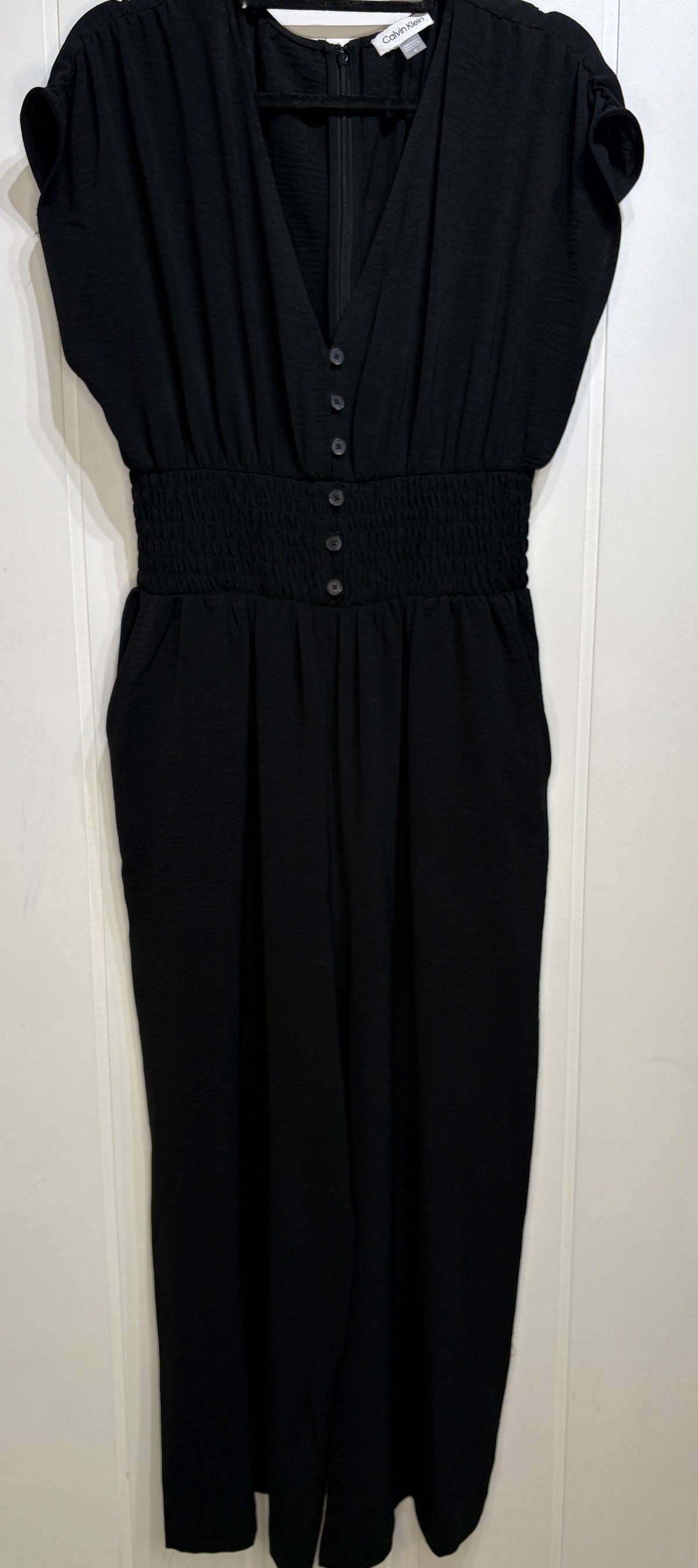 Calvin Klein Wide-Leg Button Jumpsuit
