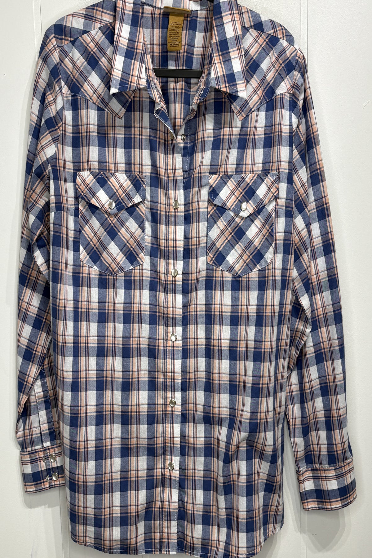 Wrangler Plaid Button-Snap Shirt