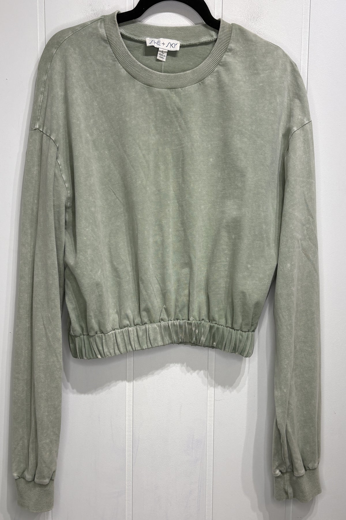 She+Sky Cropped LS Sweater