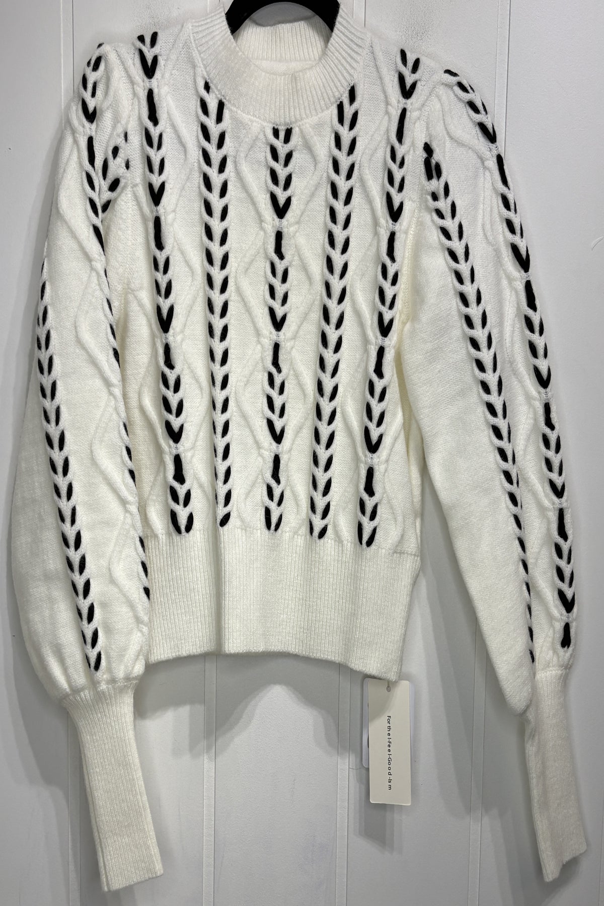 Commense Weaved Cinched Sweater