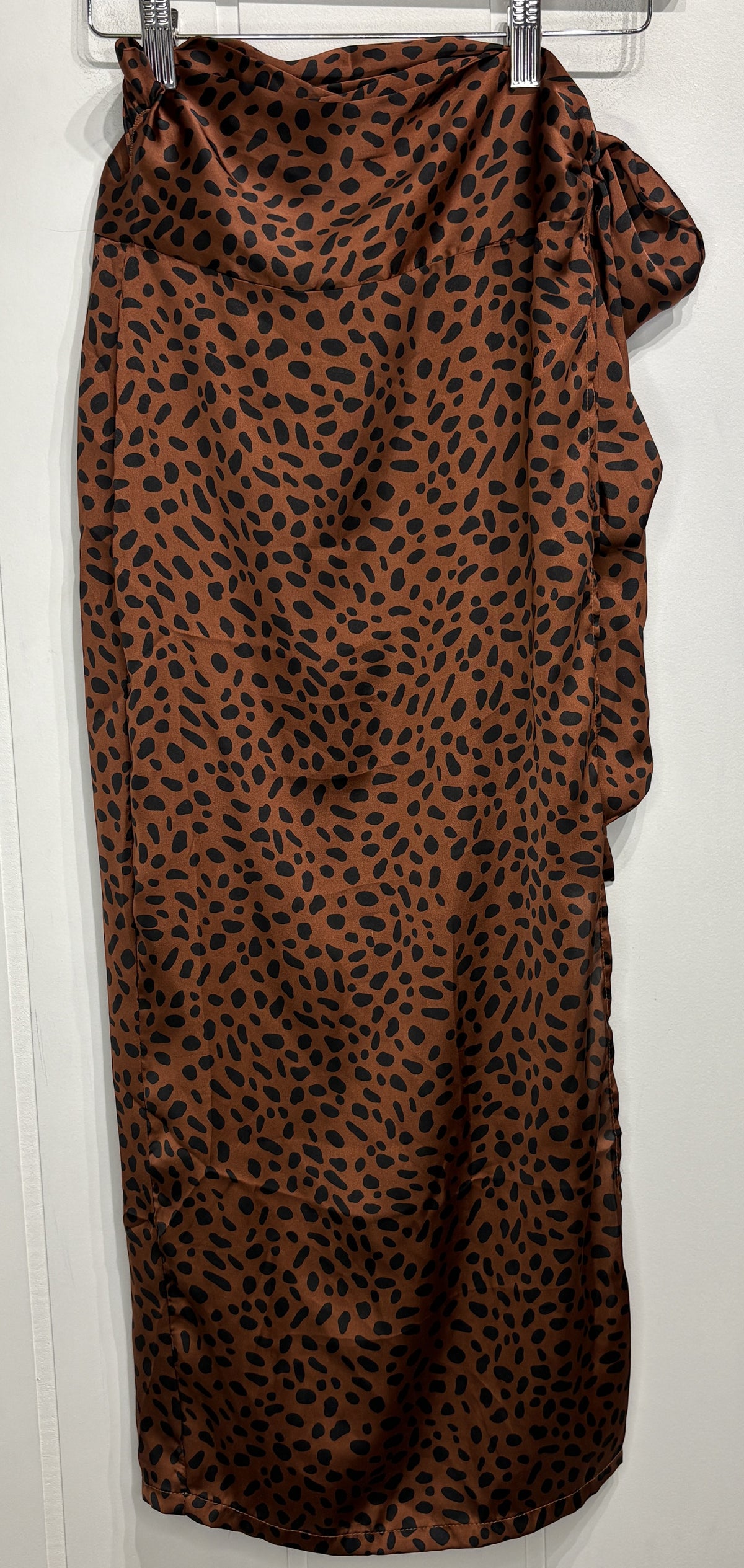 VICI Silky Animal Print Wrap Skirt