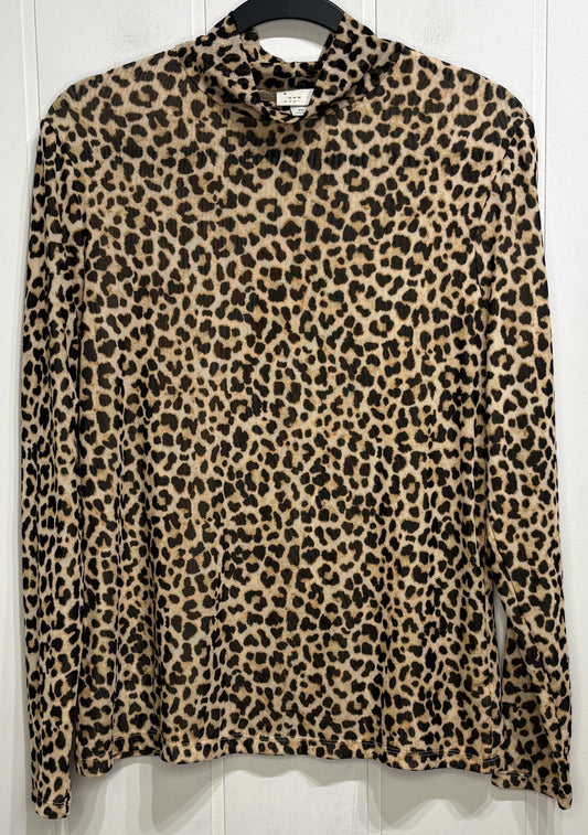 A New Day Mesh Animal Print Top