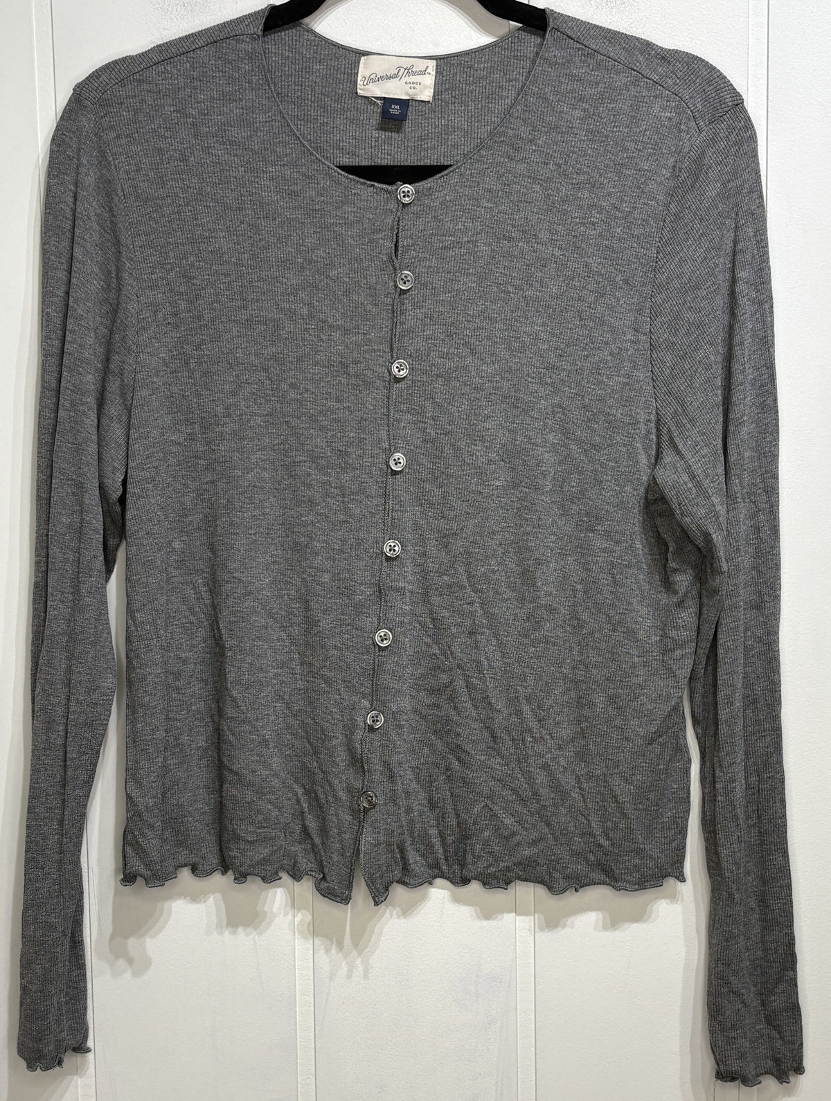 Universal Thread Ruffle Hem Button Shirt