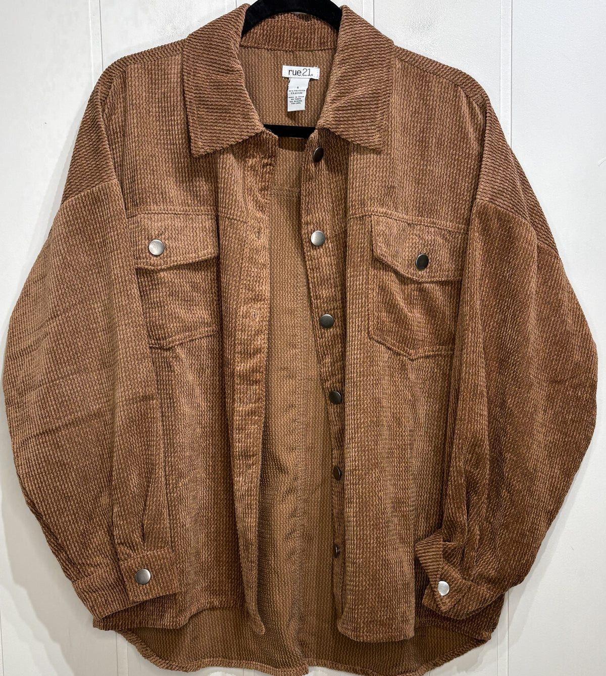 Rue 21 Velvet Textured Button Shacket