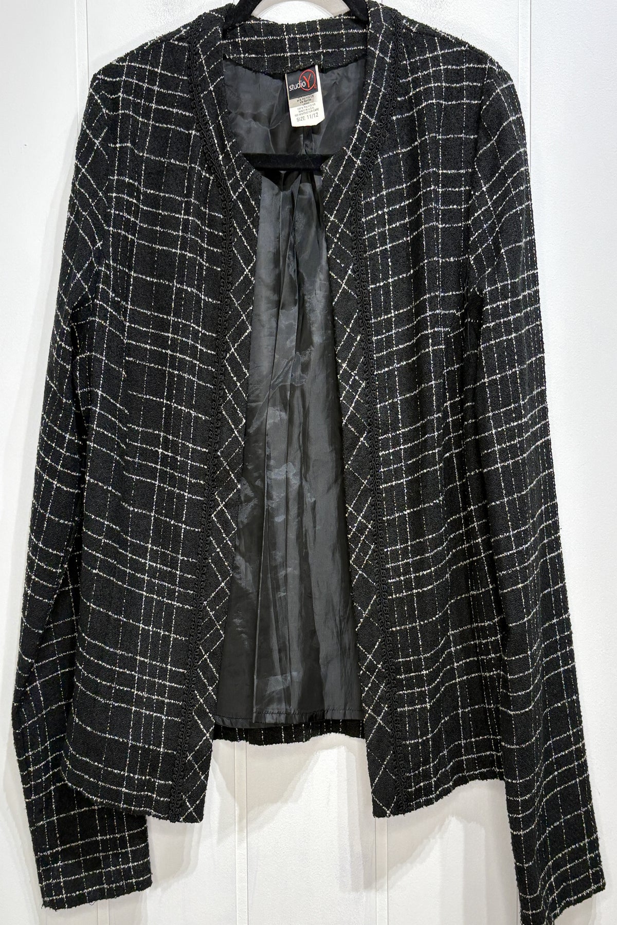 Studio Y Grid-Print Blazer Jacket
