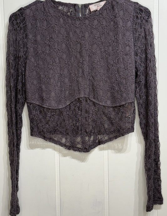Dizzy Lizzy Lace Overlay Crop Top
