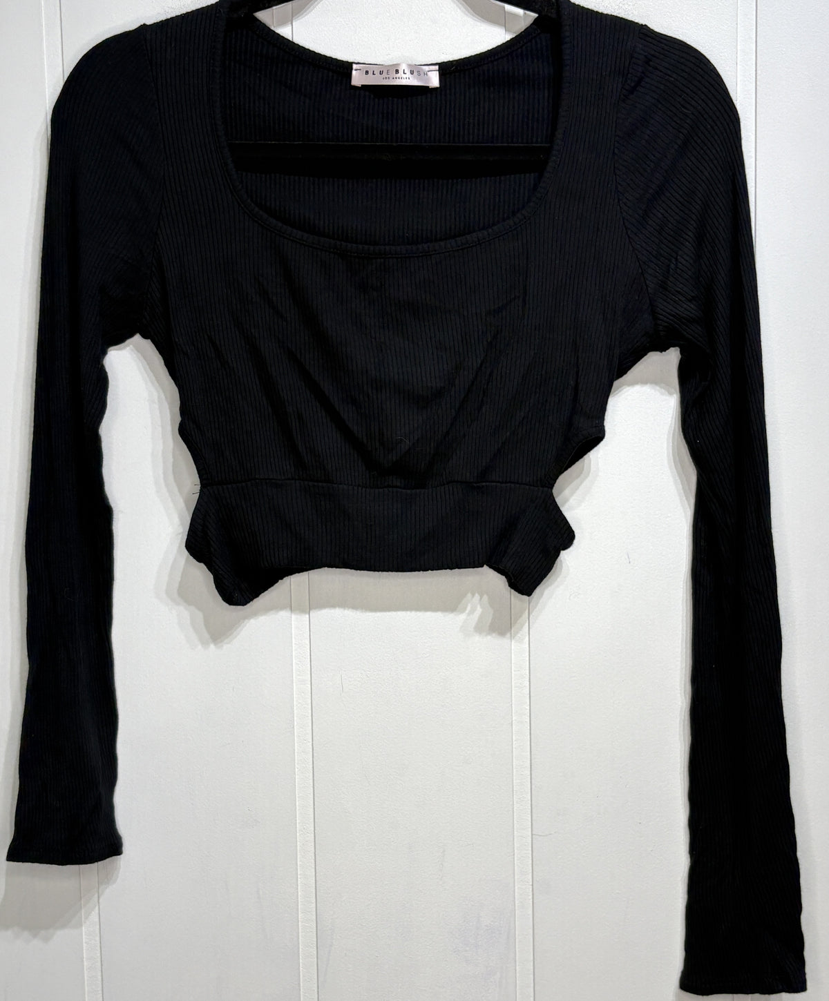 Blue Blush Crop w/Cut-out Sides