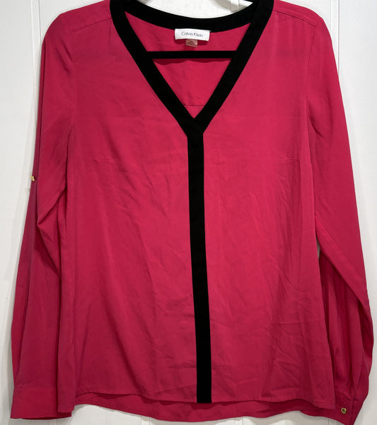 Calvin Klein V-neck Sheer Blouse