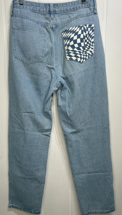 Machine Wide Checker Print Jeans